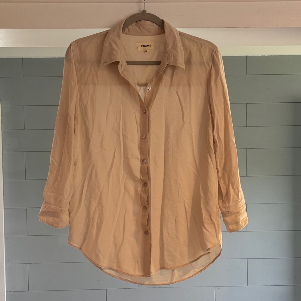 L'AGENCE Marlene Cream Button-Up Shirt